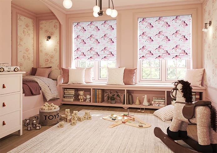 Unicorn Magic, Pink - Motorised Roman Blind - Image 6